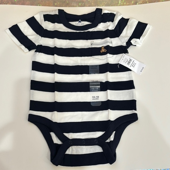 GAP Other - ⭐️NWT-GAP Navy and White Striped Bodysuit with Snap Closures